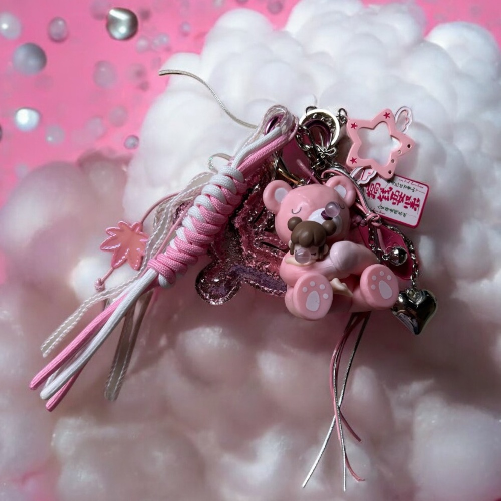 Pink Teddy Bear Nanci Keychain